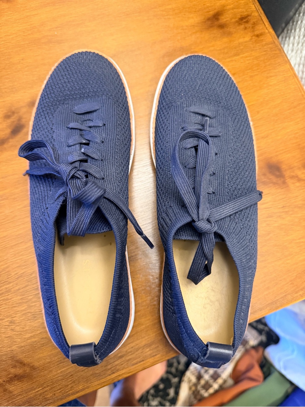 Talbots Women’s  Navy Knit Casual Lace-Up Sneakers